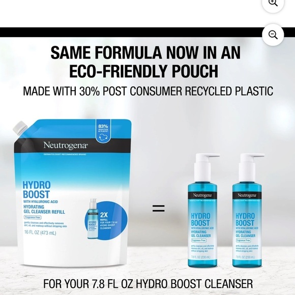 Neutrogena Hydro Boost Fragrance-Free Face Wash, 16 oz. Refill - Picture 3 of 5
